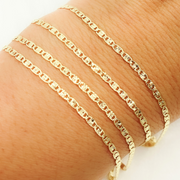 14k Solid Gold Diamond Cut Marina Link Chain